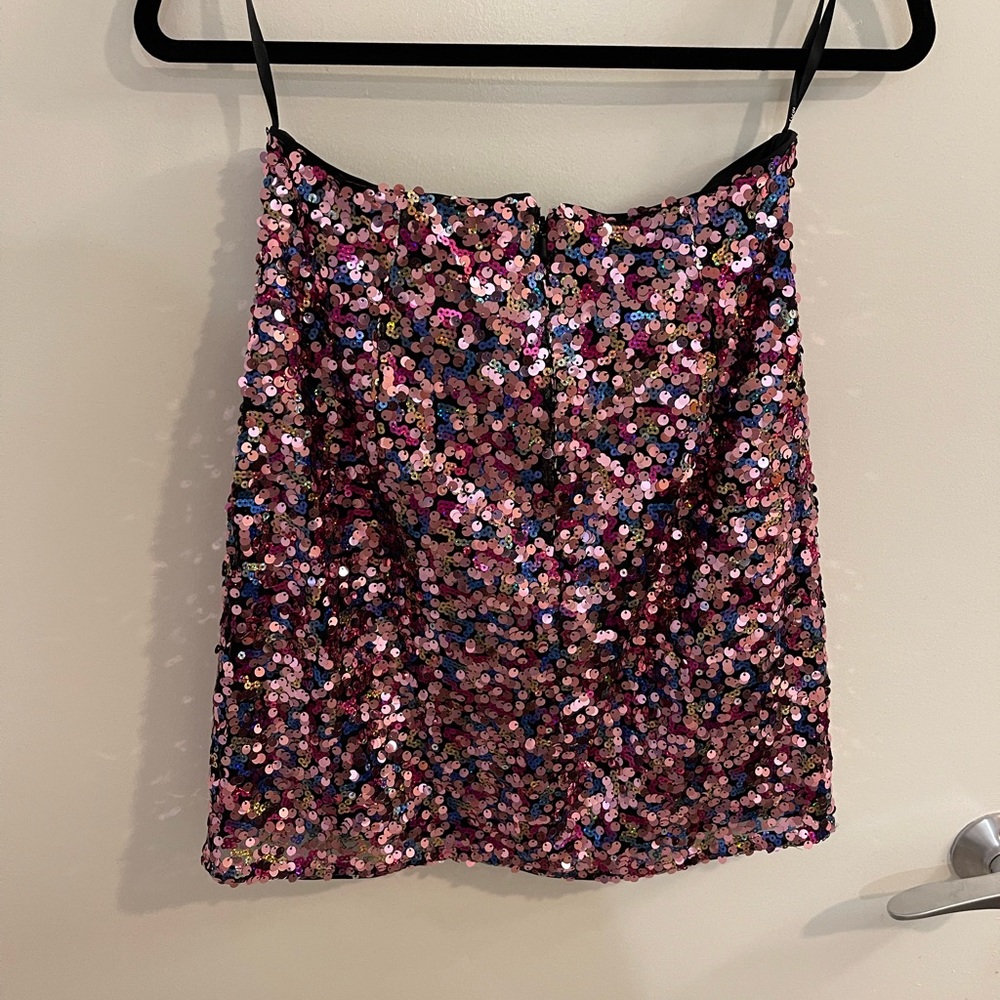 Majorelle pink sequin skirt